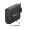Carregador de viagem CLUB3D 100W tecnologia GaN, quatro portas USB Type-A(2x) e -C(2x), suporte Power Delivery(PD) 3.0