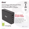 Carregador de viagem CLUB3D 132W tecnologia GaN, quatro portas USB Type-A e -C, suporte Power Delivery (PD) 3.0