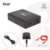 Carregador de viagem CLUB3D 132W tecnologia GaN, quatro portas USB Type-A e -C, suporte Power Delivery (PD) 3.0