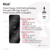 Carregador de viagem CLUB3D 132W tecnologia GaN, quatro portas USB Type-A e -C, suporte Power Delivery (PD) 3.0