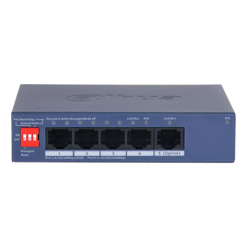 Dahua Technology CS4005-4ET1GT-36 switch de rede gerido L2 Gigabit Ethernet (10/100/1000) Power over Ethernet (PoE) azul