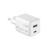 Carregador de interior USB-C 45W AC MediaRange MRMA113-2 para smartphone e tablet, branco, entrada 100–240 V