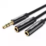 Cabo divisor estéreo Vention ficha jack 3,5 mm para 2x conector fêmea jack 3,5 mm 0,3m preto ABS