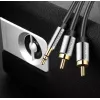 Cabo de áudio Vention 3,5 mm TRRS (ficha) para 2×RCA (ficha), 2 m, preto