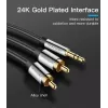 Cabo de áudio Vention 3,5 mm TRRS (ficha) para 2×RCA (ficha), 2 m, preto