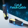 Cabo de rede Vention Cat.8 SFTP 0,5 m preto RJ-45 banhado a ouro