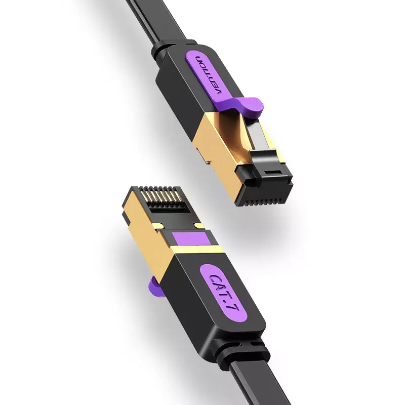 Cabo de rede Vention plano Cat.7 patch cable 3M preto