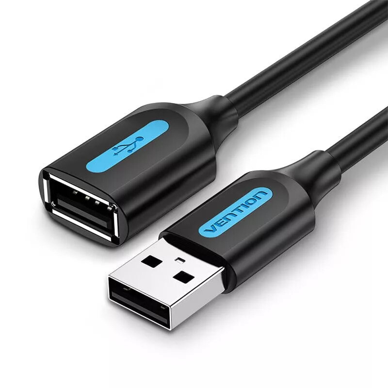 Vention USB 2.0 A macho para A fêmea cabo de extensão 1M preto PVC tipo