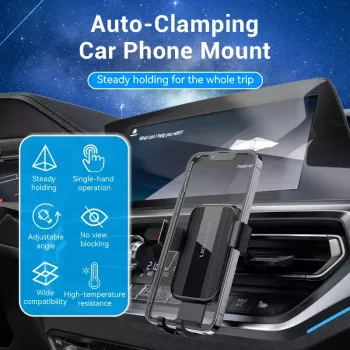 Vention KCTB0 suporte automático de telemóvel para a grelha de ventilação do carro, preto