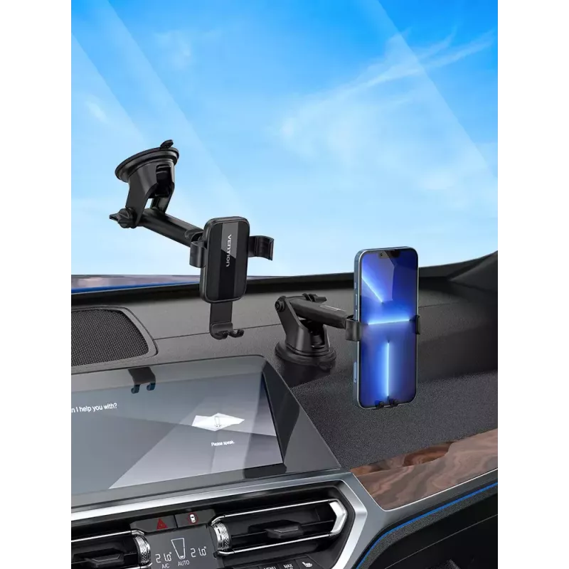 Vention KCOB0 suporte de telemóvel para automóvel com fixação automática e ventosa, tipo quadrado, preto