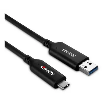 Cabo híbrido de fibra ótica Lindy 25 m USB 3.2 Gen 1 Type A para C