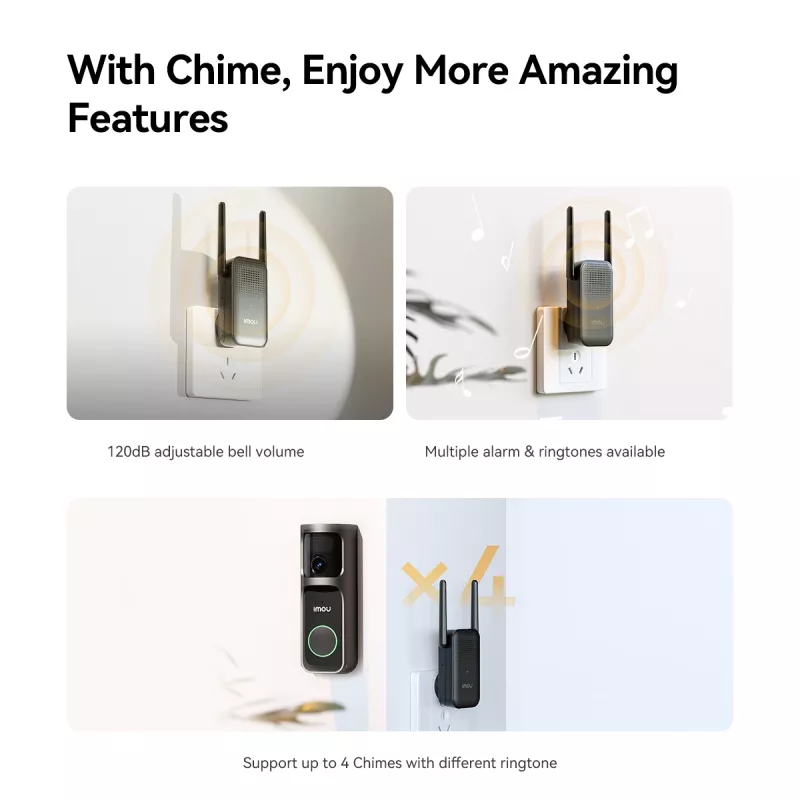 Campainha de porta Imou DB-3EP-4M0W/DS3 preto vídeo HD 4MP