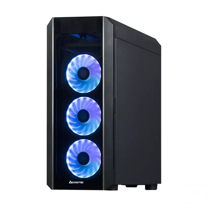 Chieftec Scorpion 3 GL-03B-OP caixa Midi Tower, ATX/MicroATX/Mini-ITX, preta, RGB, painéis de vidro