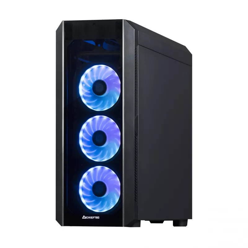 Chieftec Scorpion 3 GL-03B-OP caixa Midi Tower, ATX/MicroATX/Mini-ITX, preta, RGB, painéis de vidro