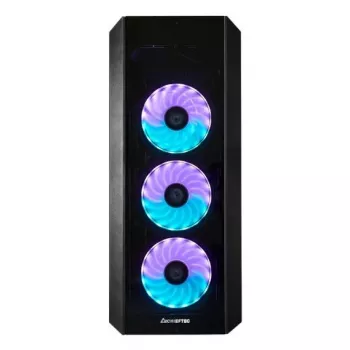 Caixa de PC Midi Tower CHIEFTEC SCORPION 3 GL-03B-UC-OP — preta, vidro temperado, ATX/Micro-ATX, 3 ventoinhas frontais de 120mm + 1 traseira de 120mm