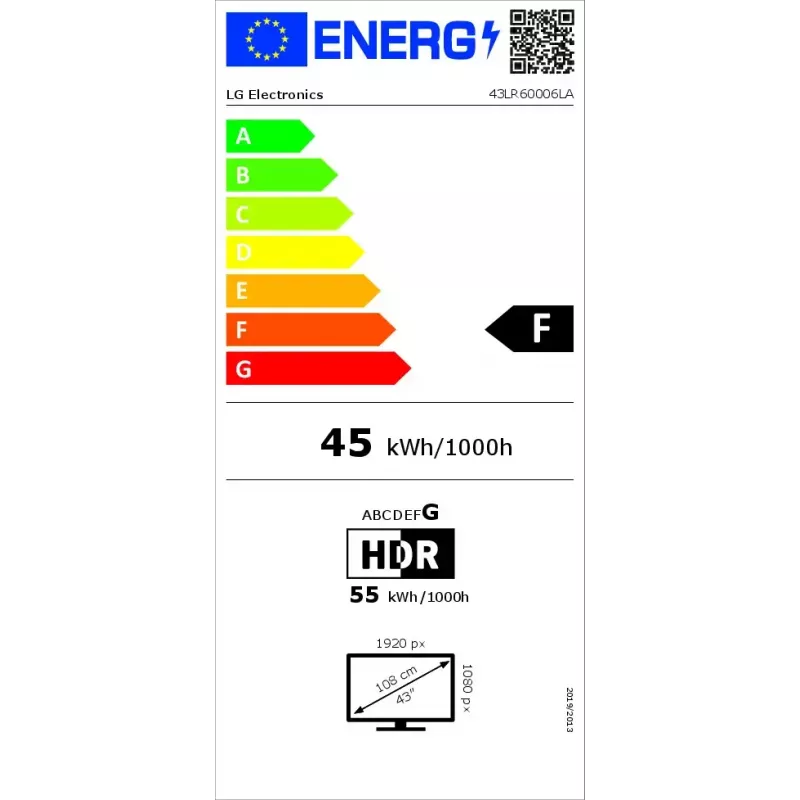 LG LR60 43LR60006LA Smart TV LED Full HD de 43" (109,2 cm), 1920x1080, webOS, Wi-Fi, Bluetooth, preto