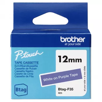 Fita de etiquetas Brother BTAG-F31 Preto sobre Roxo 1,2 cm 4 m
