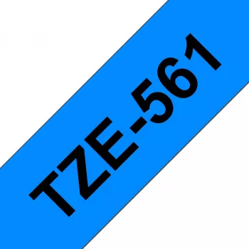 Fita laminada Brother 36mm, Preto sobre Azul, TZe, Cinzento, Transferência térmica, China, 5 ano(s)