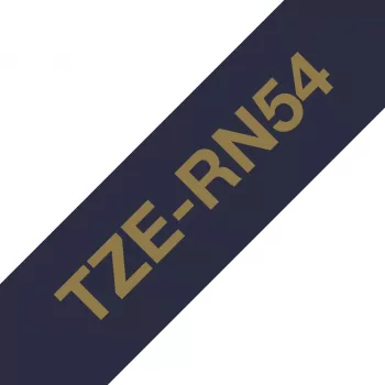 Fita de etiquetas Brother TZE-RN54 Dourado sobre azul-marinho