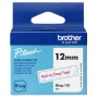 Fita de etiquetas Brother BTAG-132 Vermelho sobre transparente 1,2 cm 4 m