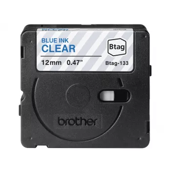 Fita de etiquetas Brother BTAG-133 Azul sobre Transparente