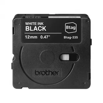 Fita de etiquetas Brother BTAG-335 Branco sobre Preto 1,2 cm 4 m