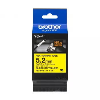 Fita de impressora Brother HSE-211E Preto 5,2 mm x 1,5 m
