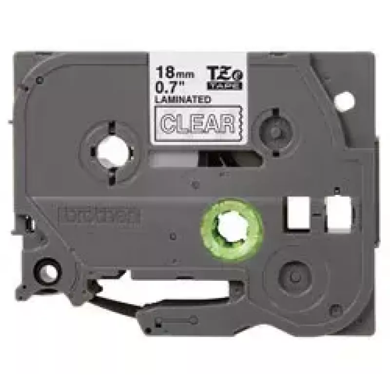 Fita de rotulagem Brother TZe145 18 mm branco sobre transparente