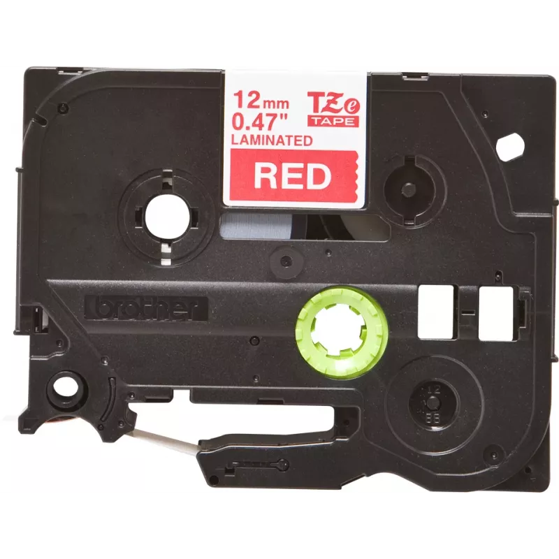 Fita de rotulagem Brother TZE-435 branco sobre vermelho