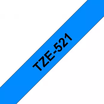 Fita laminada Brother 9 mm, preto sobre azul, TZe, preto, transferência térmica, Filipinas, 5 ano(s)