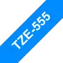 Fita laminada Brother TZe555 24 mm branco sobre azul