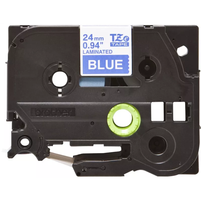 Fita laminada Brother TZe555 24 mm branco sobre azul