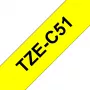 Fita laminada Brother TZe preto sobre amarelo fluorescente 2,4 cm 5 m