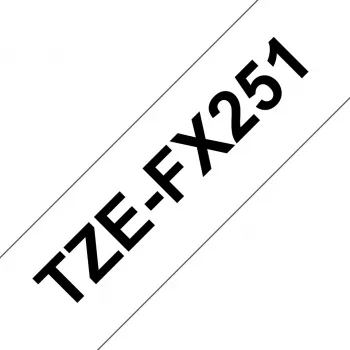 Fita laminada Brother TZEFX251 preto sobre branco 2,4 cm