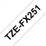 Fita laminada Brother TZEFX251 preto sobre branco 2,4 cm