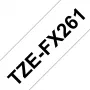 Fita de rotulagem Brother TZE-FX261 preto sobre branco