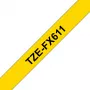 Fita de rotulagem Brother TZE-FX611 preto sobre amarelo