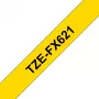 Fita de rotulagem Brother TZE-FX621 preto sobre amarelo