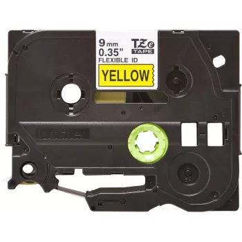 Fita de rotulagem Brother TZE-FX621 preto sobre amarelo