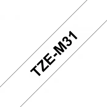 Fita de rotulagem Brother TZE-M31 preto sobre transparente
