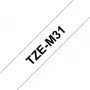 Fita de rotulagem Brother TZE-M31 preto sobre transparente