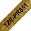 Fita de rotulagem Brother TZE-PR851 preto sobre dourado