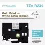Fita de rotulagem Brother TZE-R234 dourado sobre branco