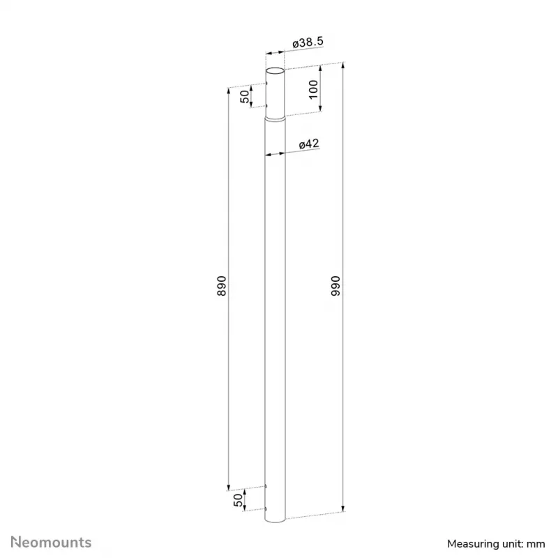 Neomounts ACL25-500BL haste de extensão para suporte de teto para projetor - altura 89 cm