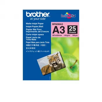 Papel de impressora Brother BP60MA3 A3 (297x420 mm) mate 25 folhas branco