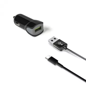 Carregador móvel Celly CCUSBTYPEC para smartphone, tablet preto isqueiro para automóvel