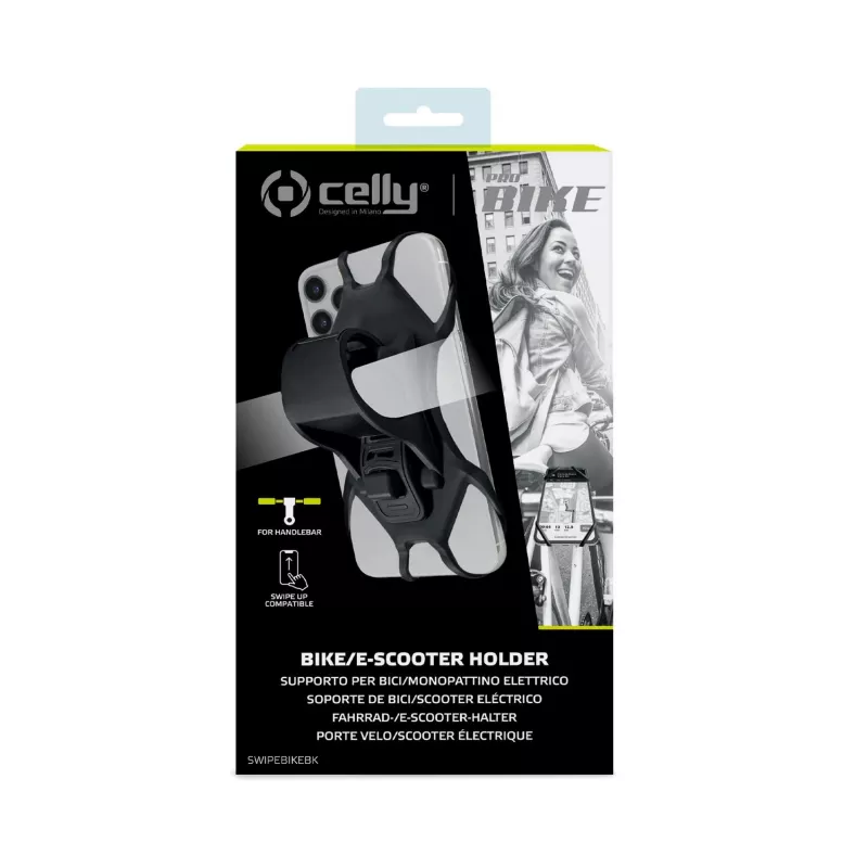 Suporte passivo para telemóvel/smartphone Celly Swipe Bike preto
