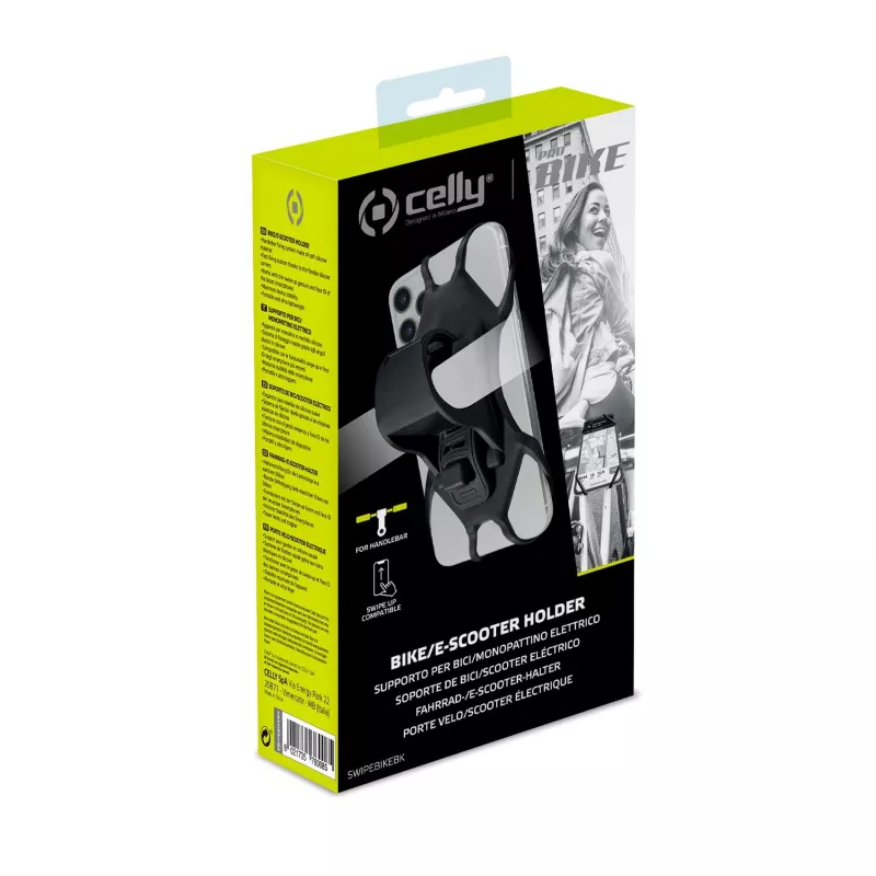 Suporte passivo para telemóvel/smartphone Celly Swipe Bike preto