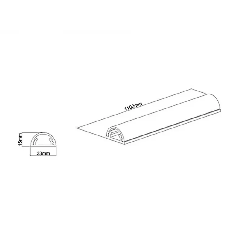 Multibrackets M Universal cobertura de cabos alumínio 33mm-B 1100-L metálico