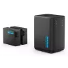 Carregador de bateria duplo GoPro HERO13 Black – carrega 2 baterias HERO13, compacto, preto, estado LED